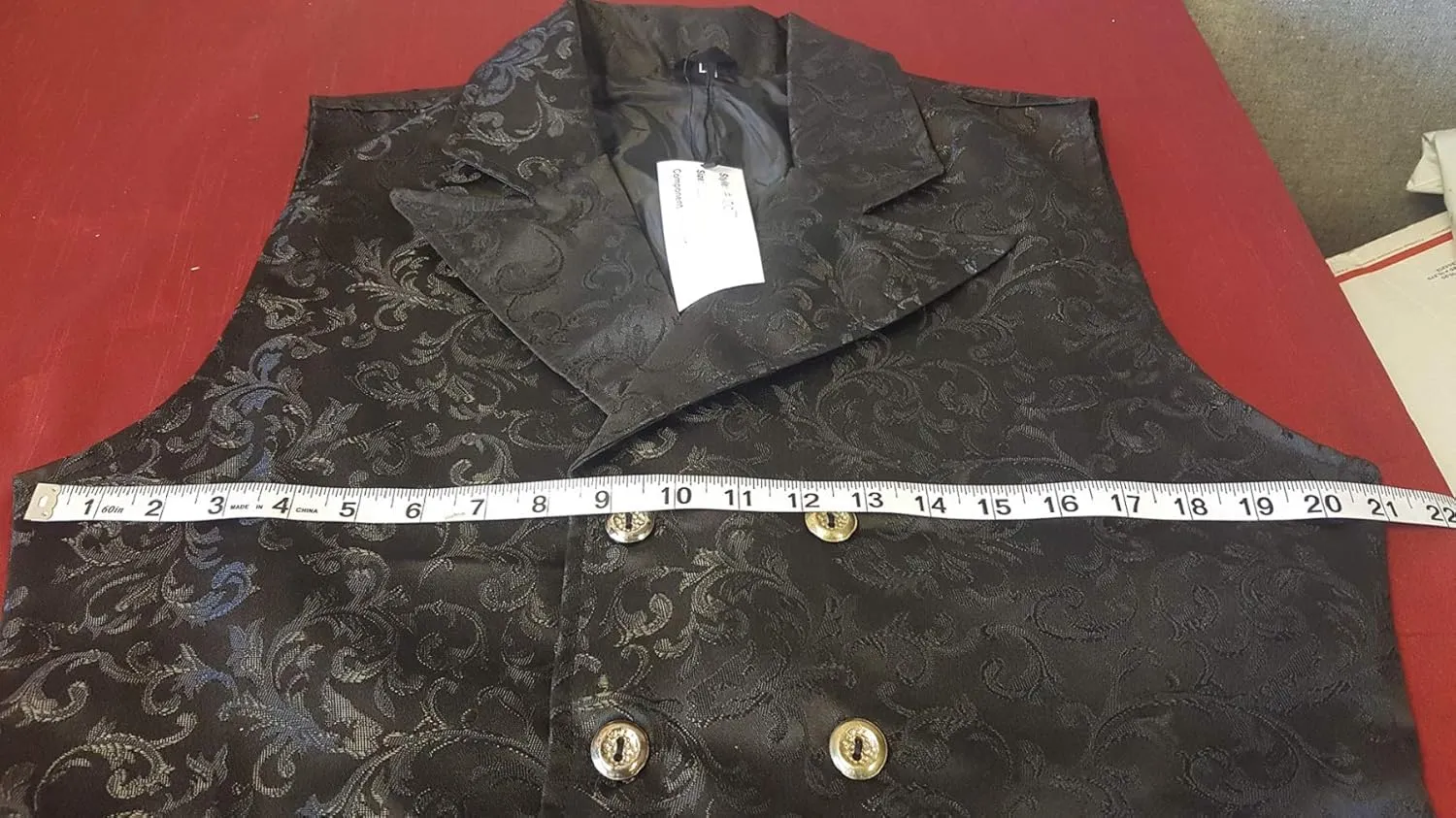 Men's Double Breasted Governor Vest Waistcoat VTG Brocade Gothic Steampunk Victorian Suit Vest