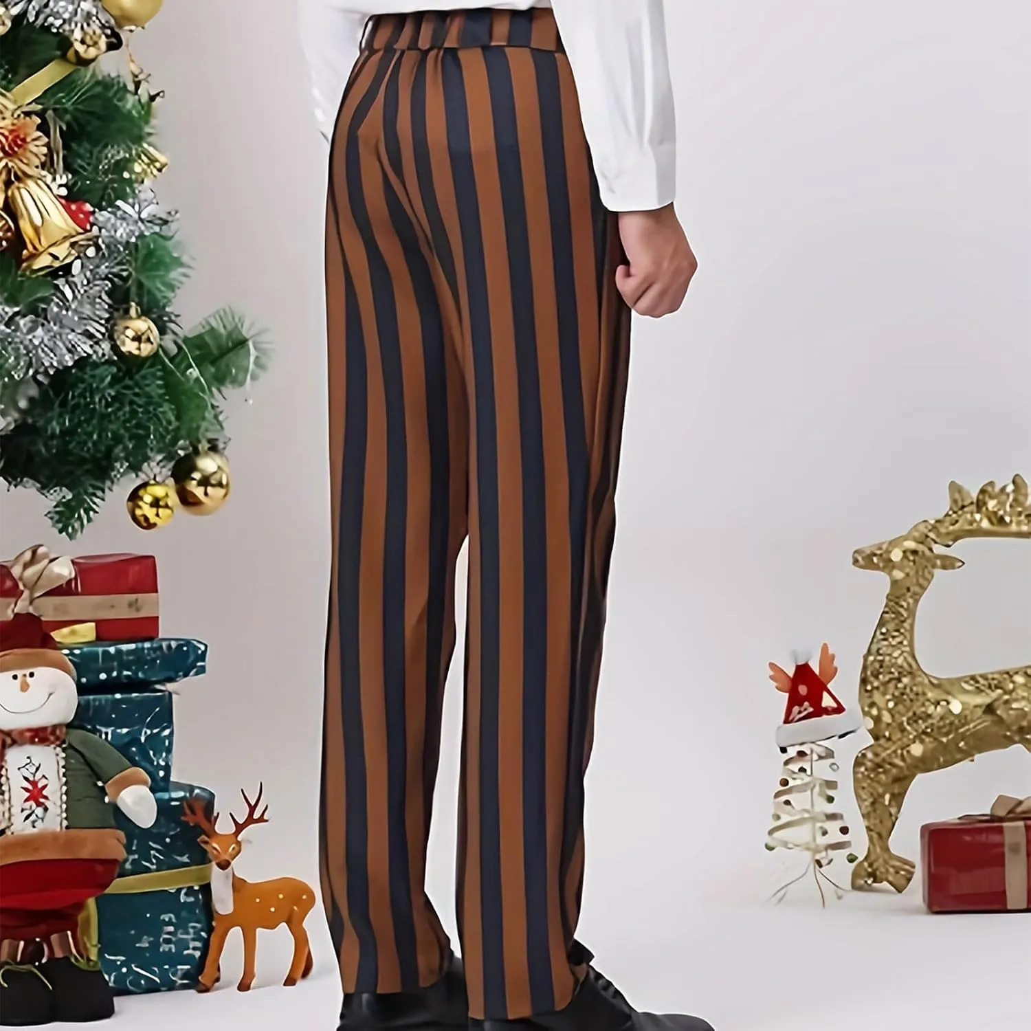 Men's Dress Pants Classic Fit Stretch Dress Pants Casual Pleated Front Dress Pants Straight Fit Pants