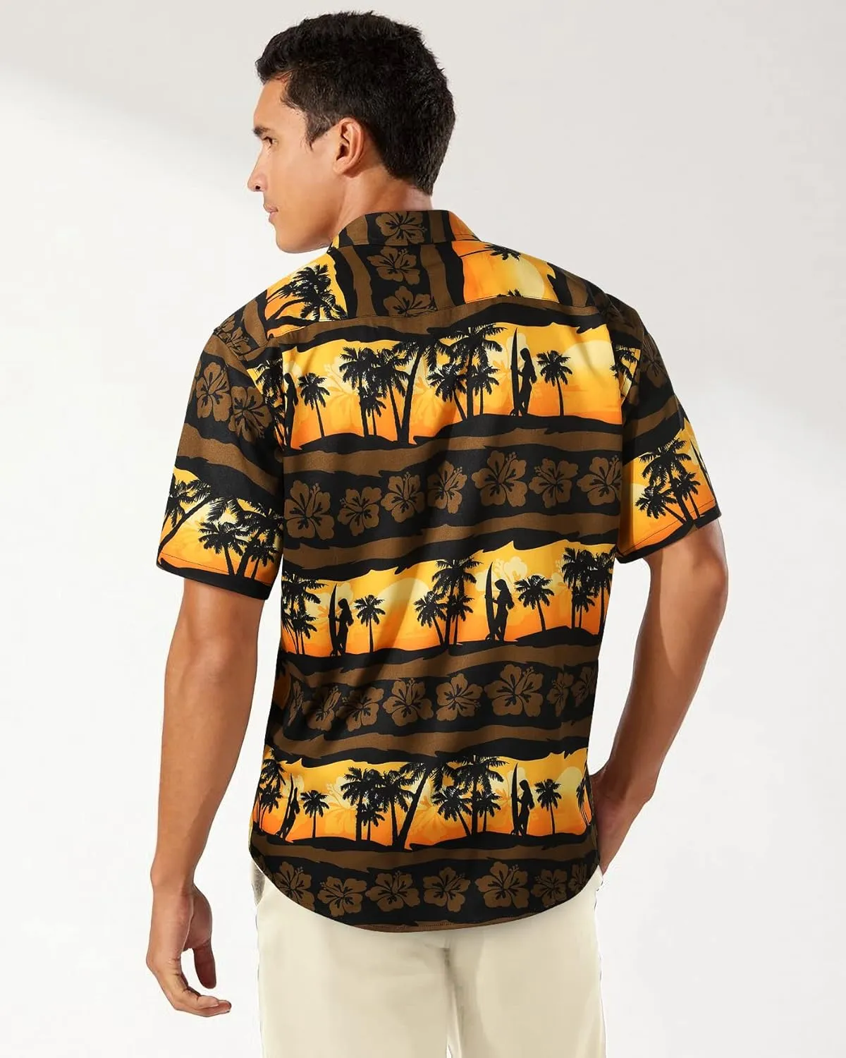 Men's Hawaiian Shirts Short Sleeve Casual Floral Button Down Tropical Shirt Summer Holiday Beach Aloha Hawaii Shirt