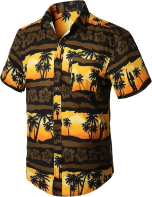 Men's Hawaiian Shirts Short Sleeve Casual Floral Button Down Tropical Shirt Summer Holiday Beach Aloha Hawaii Shirt