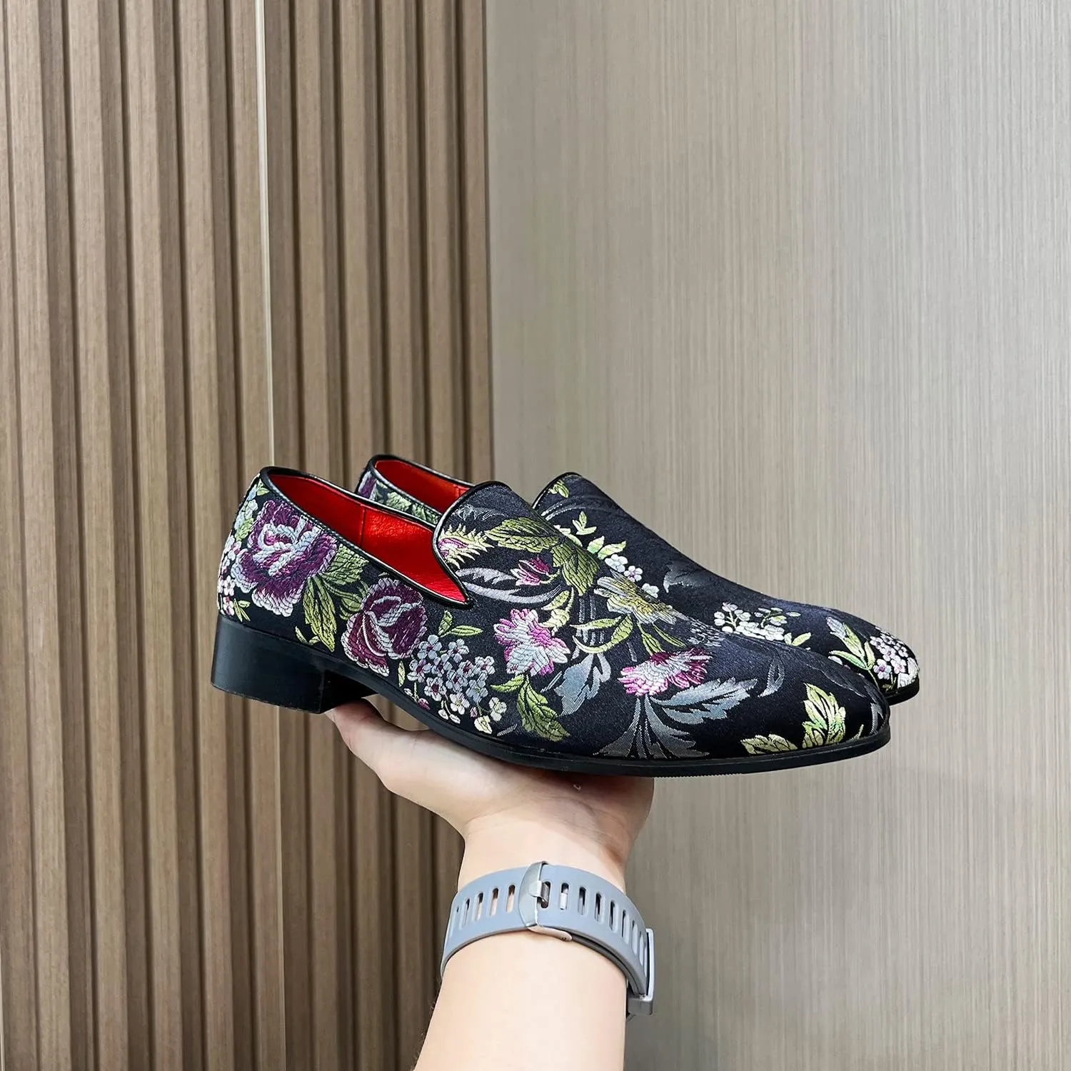 Men's Luxury Embroidery Penny Loafer Noble Slip-on Suede Loafers Shoes Smoking Slippers Party Dancing Shoes Plus Size 7-13