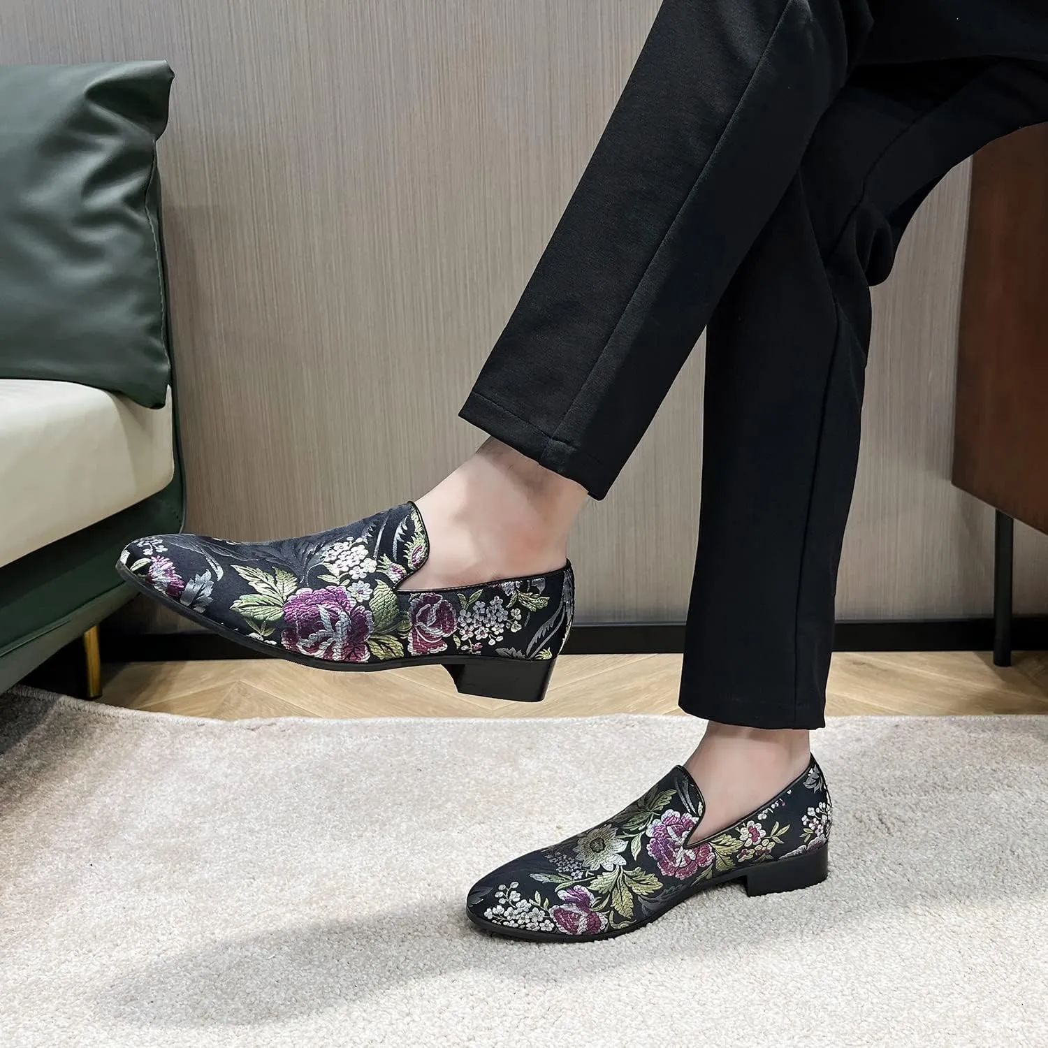 Men's Luxury Embroidery Penny Loafer Noble Slip-on Suede Loafers Shoes Smoking Slippers Party Dancing Shoes Plus Size 7-13