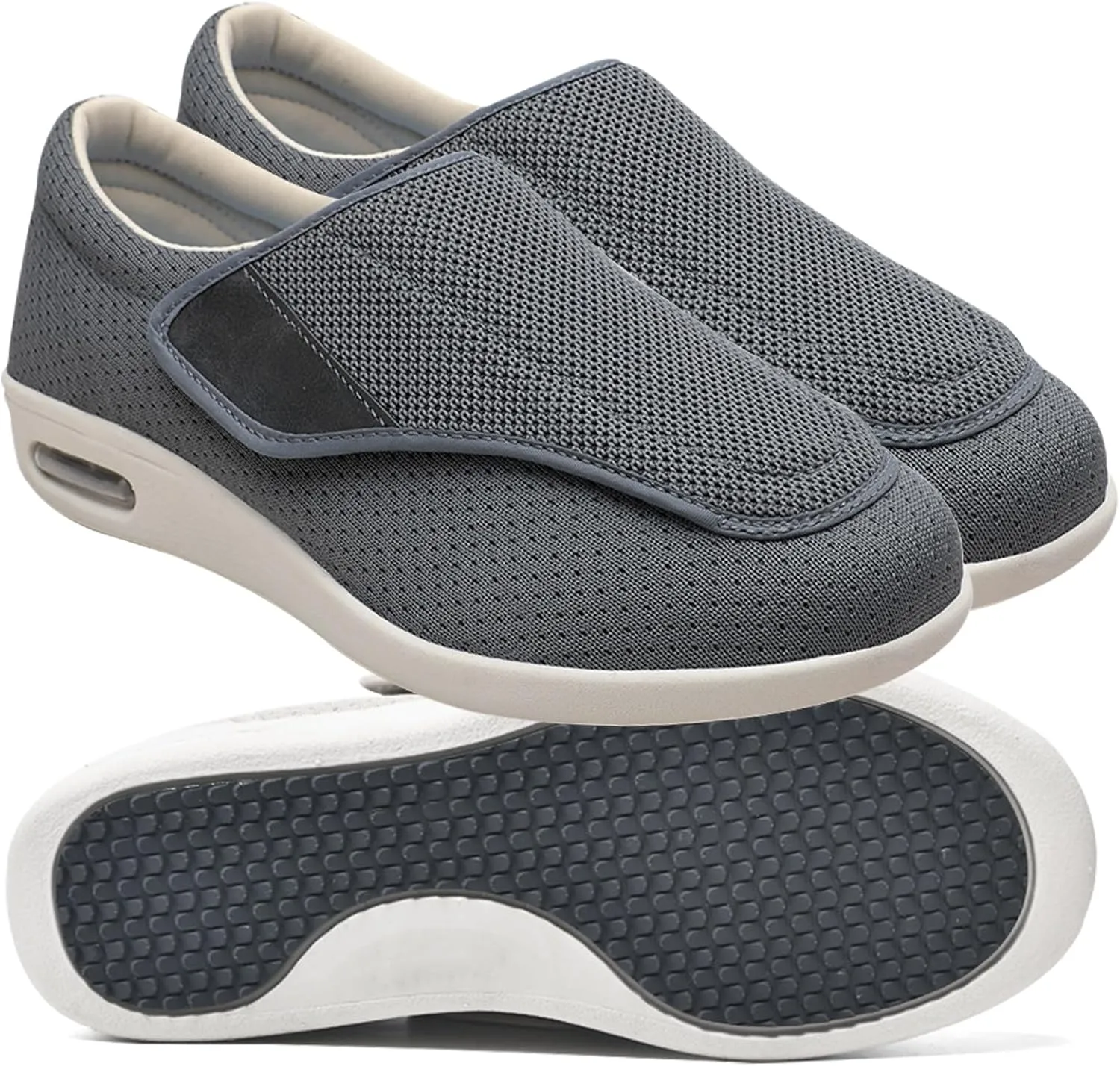 Men's Mesh Slip-on Trainers Casual Shoes Men's Wide Width Shoes with Easy Put On Adjustable Lightweight for Diabetic Edema Plantar Fasciitis Bunions Arthritis Swollen Feet