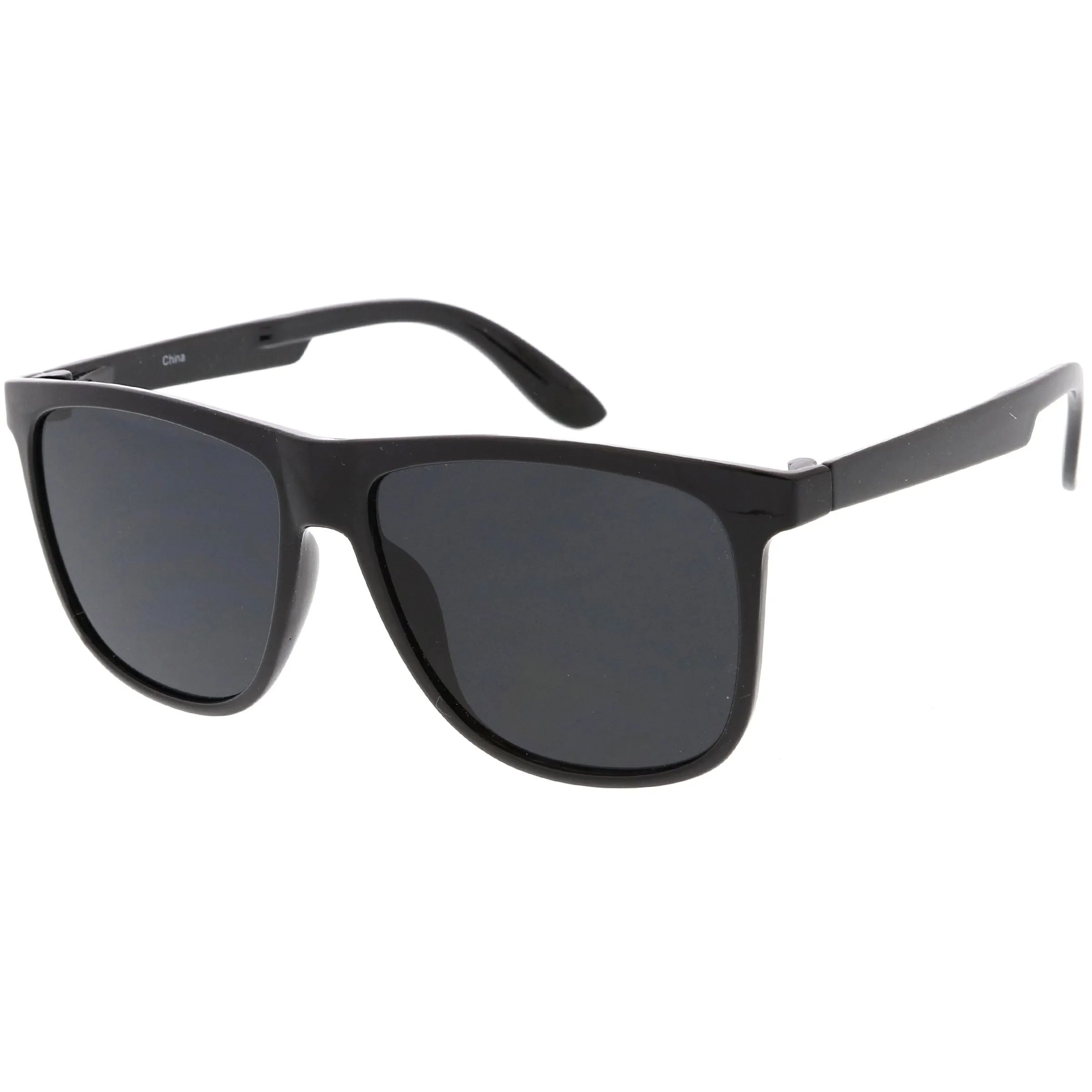 Men's Modern Flat Lens Horned Rim Aviator Sunglasses C690