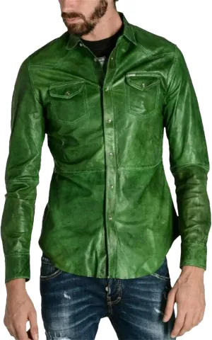 Men’s Sheepskin Leather Jacket Spring Midweight Slim Fit Business Coat