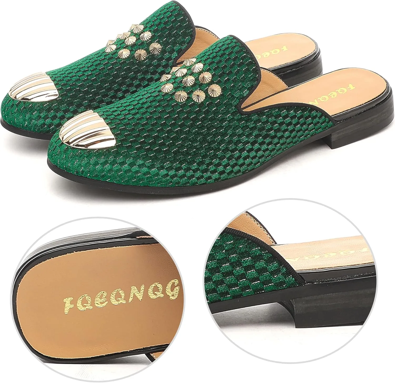 Men's Slip-on Mule Loafers, Fashion Breathable Leather Slip-on Shoes, Formal Wear Casual Backless Dress Slippers