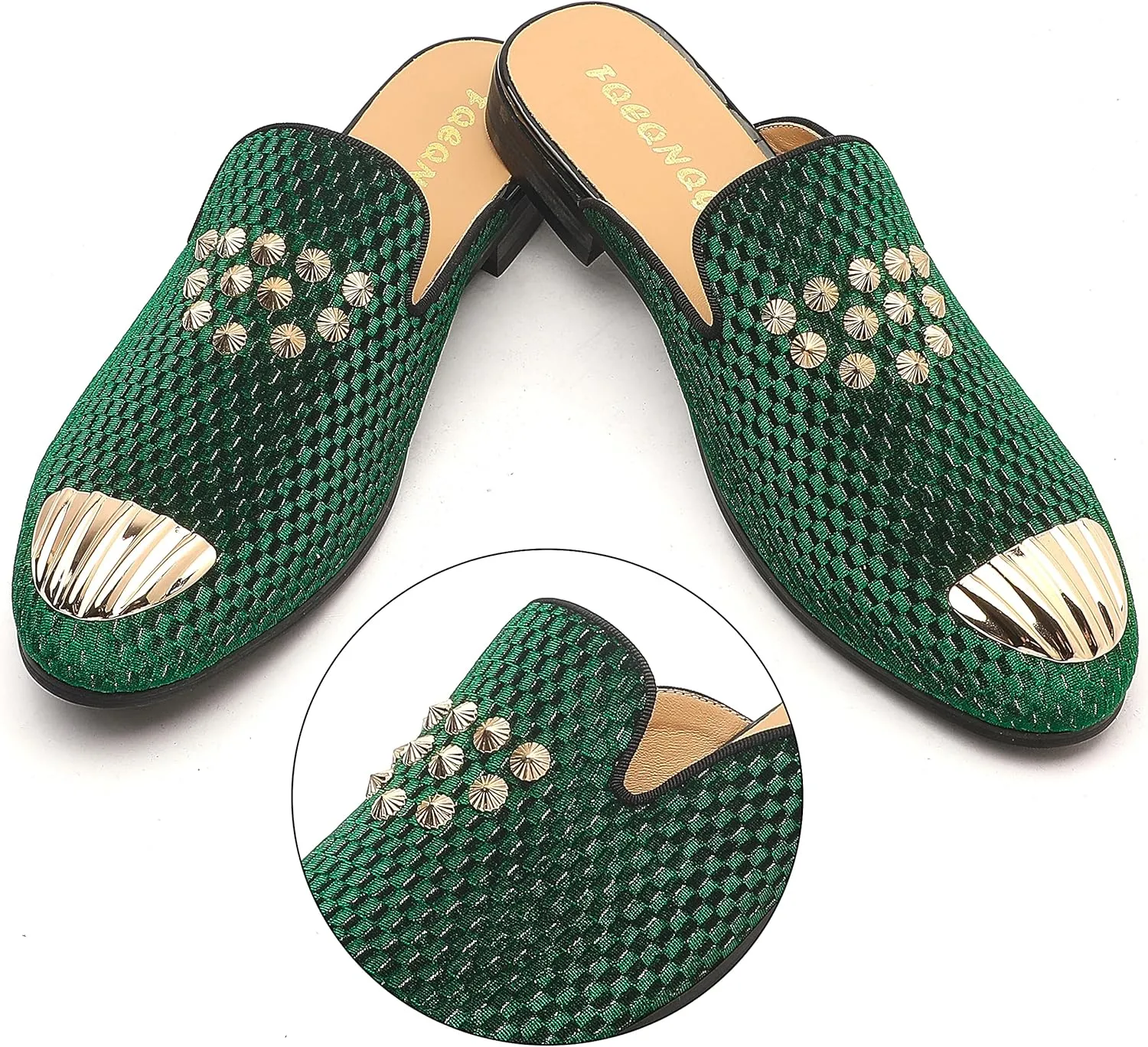 Men's Slip-on Mule Loafers, Fashion Breathable Leather Slip-on Shoes, Formal Wear Casual Backless Dress Slippers