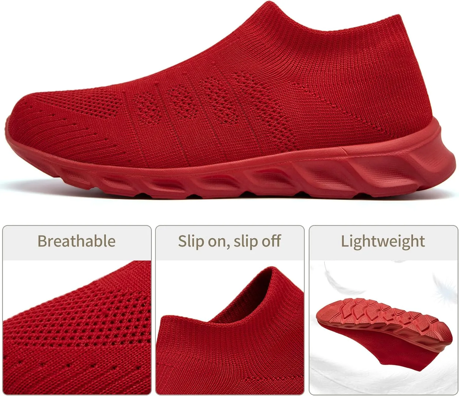 Mens Slip on Shoes Walking Fashion Sneakers Casual Tennis Running Elastic Lightweight Comfortable Athletic Gym Driving Shoes