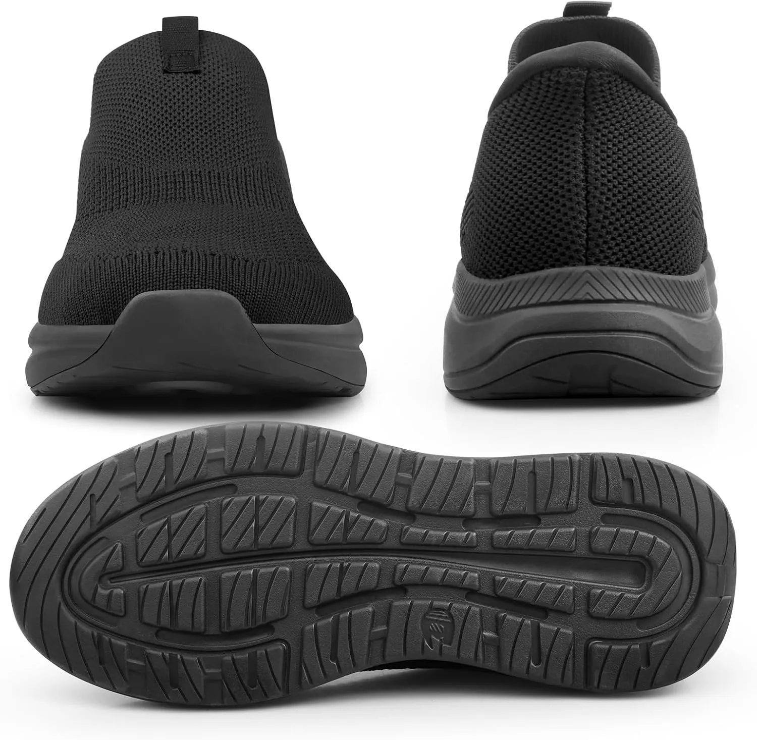 Mens Slip On Walking Shoes Running Tennis Shoes for Athletic Workout Gym Casual Non Slip Training Sneakers Breathable Knit Upper Indoor Outdoor