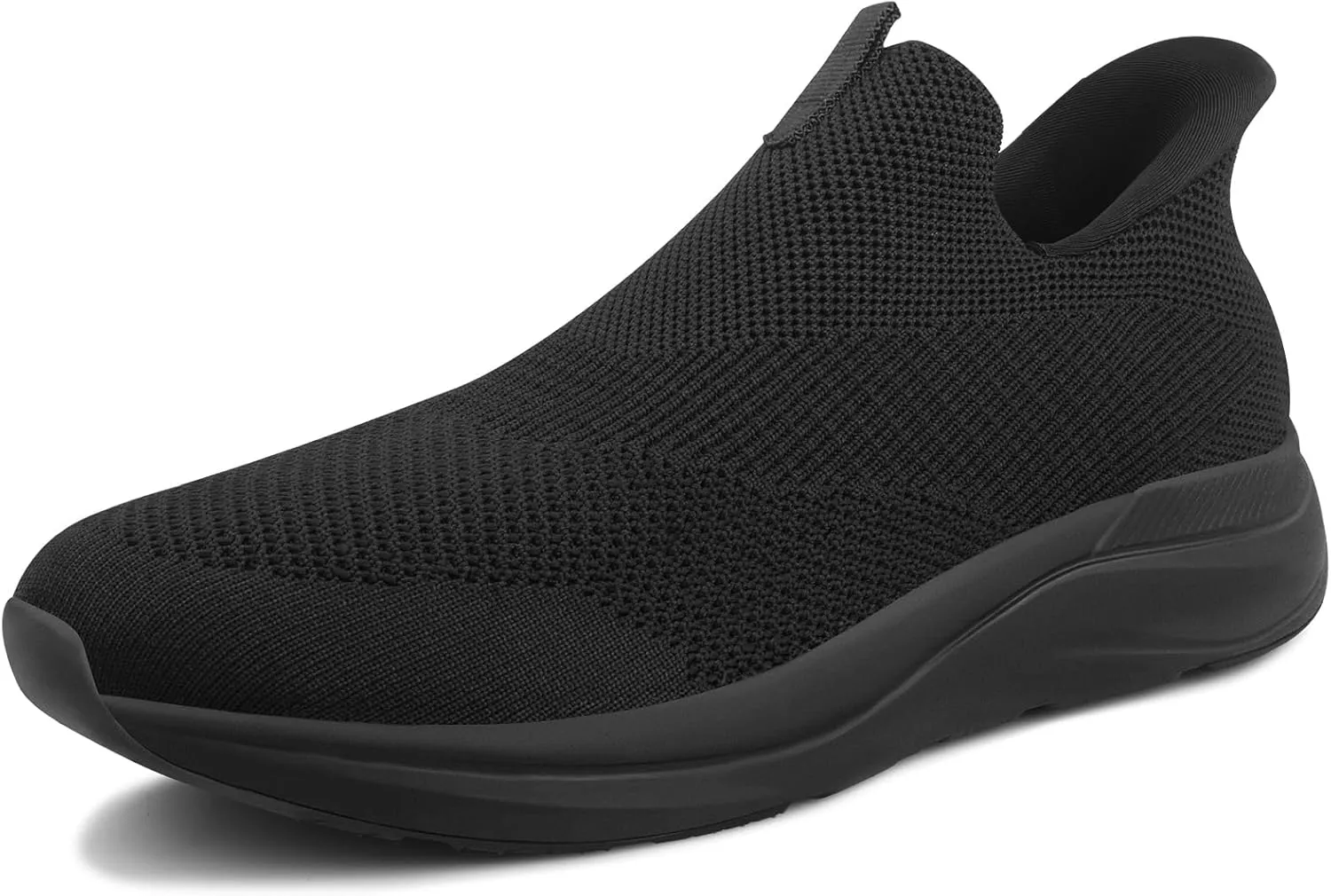 Mens Slip On Walking Shoes Running Tennis Shoes for Athletic Workout Gym Casual Non Slip Training Sneakers Breathable Knit Upper Indoor Outdoor
