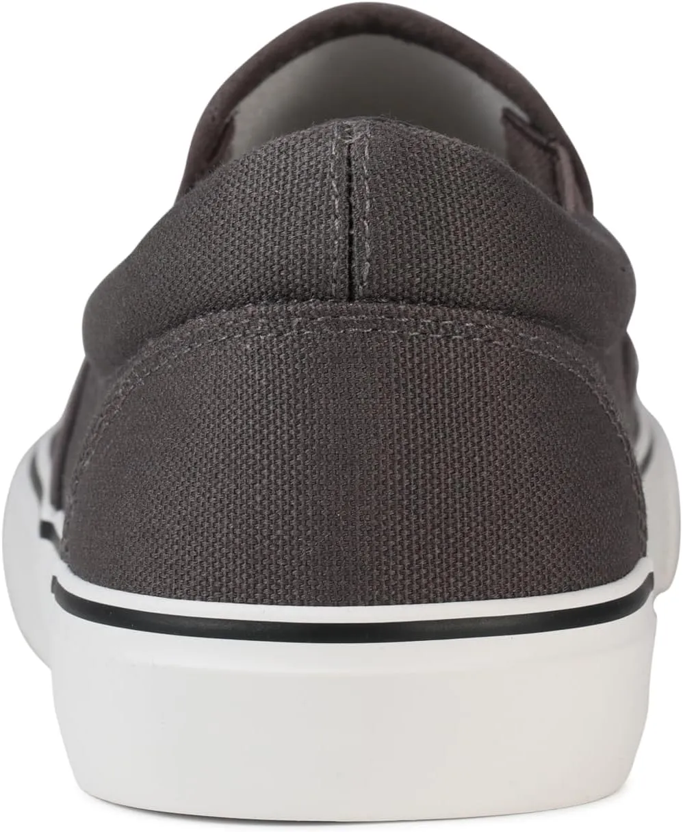 Men's Sneakers Classic Low Top Slip On Shoes Wide Canvas Skate Loafers Sneakers with Soft Insole Causal Dress Shoes for Men Comfortable Walking Shoes Slip on Sneakers for Men