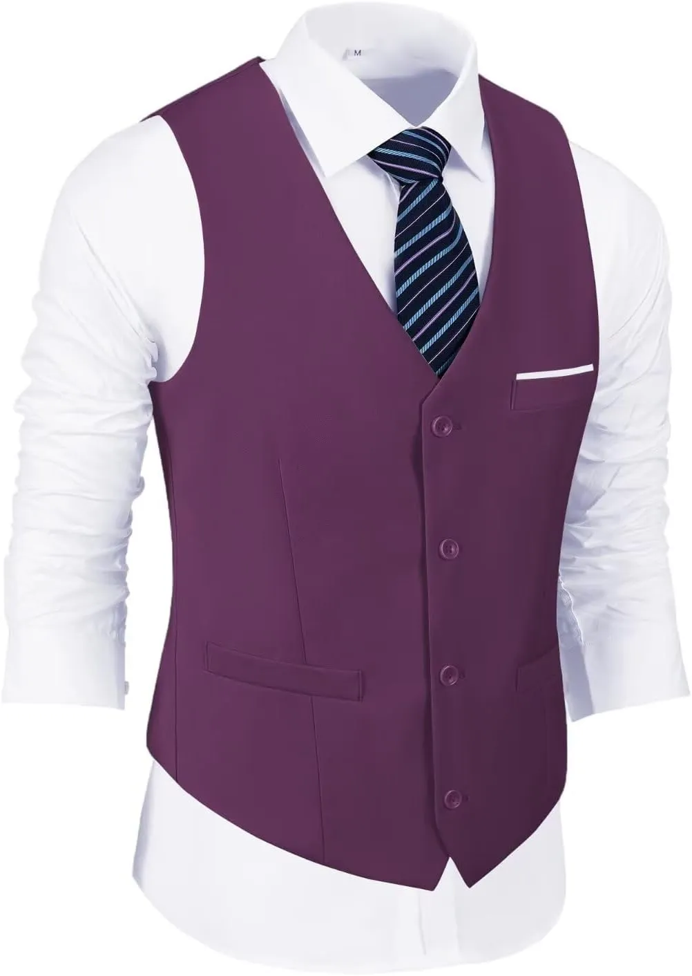 Men's Suit Slim Fit 2 Pieces Suits Set Grooms Tuxedos Business Wedding Prom Party Suit Vest and Pants