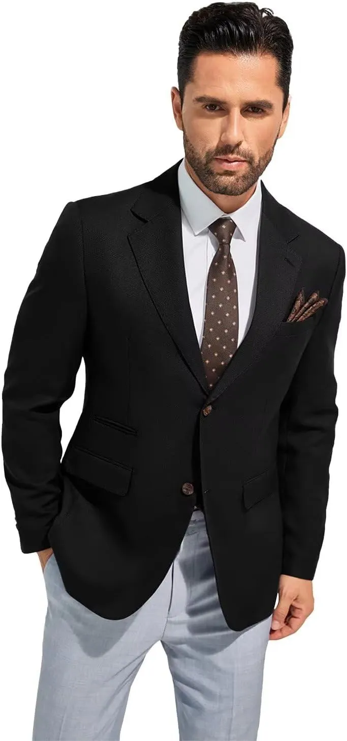 Men's Suits Slim Fit Casual Knit Blazer Sport Coats Suits Jacket Lightweight Wedding Business Party Two Buttons Men Blazer