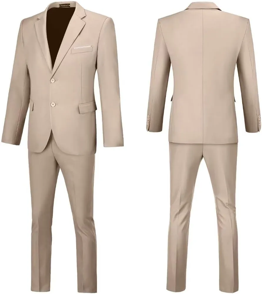 Mens Suits Slim Fit Prom Homecoming Suit for Men Wedding Business Tux Outfit 2 Piece Suit Jacket Blazer ＆Pants Set