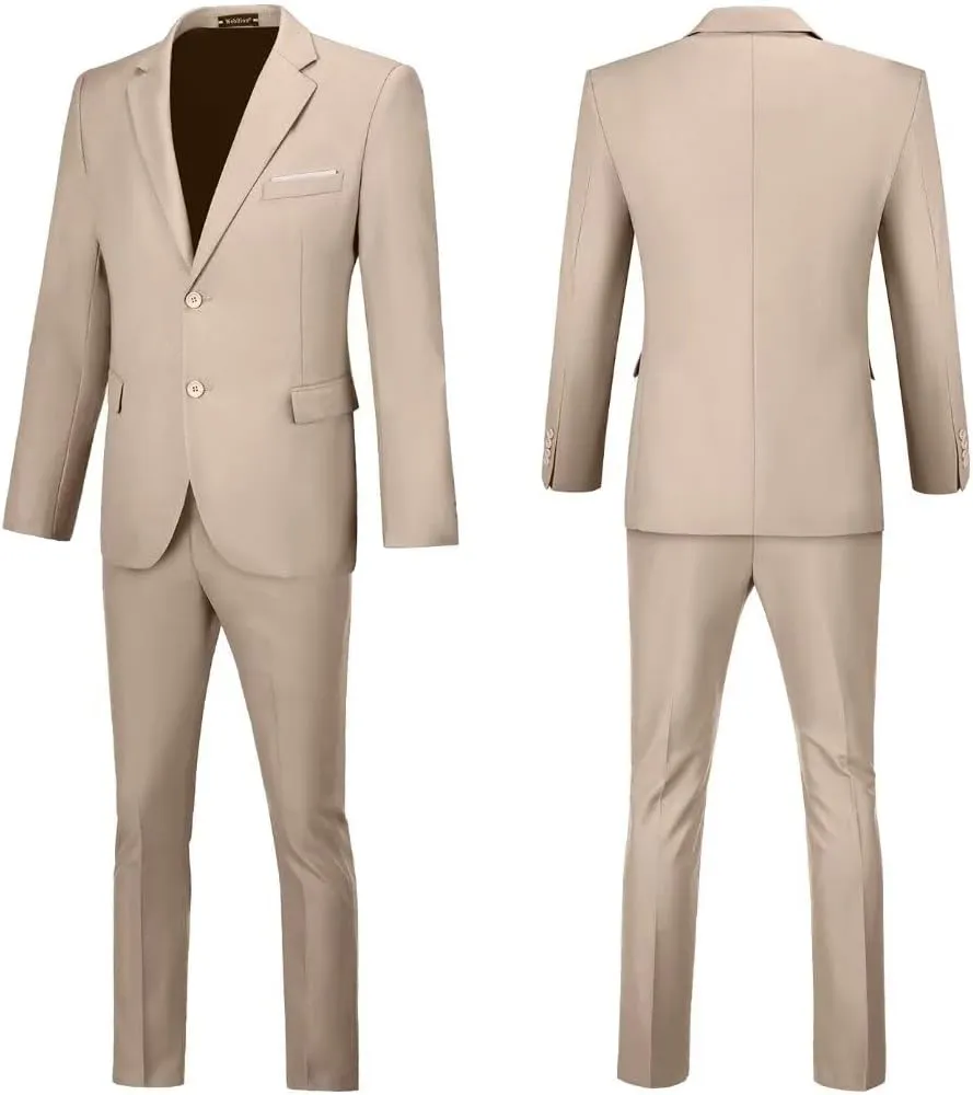 Mens Suits Slim Fit Prom Homecoming Suit for Men Wedding Business Tux Outfit 2 Piece Suit Jacket Blazer ＆Pants Set