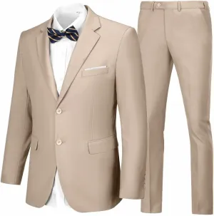Mens Suits Slim Fit Prom Homecoming Suit for Men Wedding Business Tux Outfit 2 Piece Suit Jacket Blazer ＆Pants Set