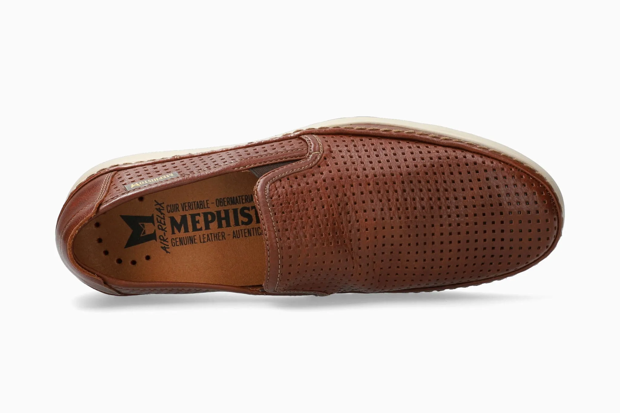 Mephisto Men's Hadrian Perf Hazelnut Leather Slip-On