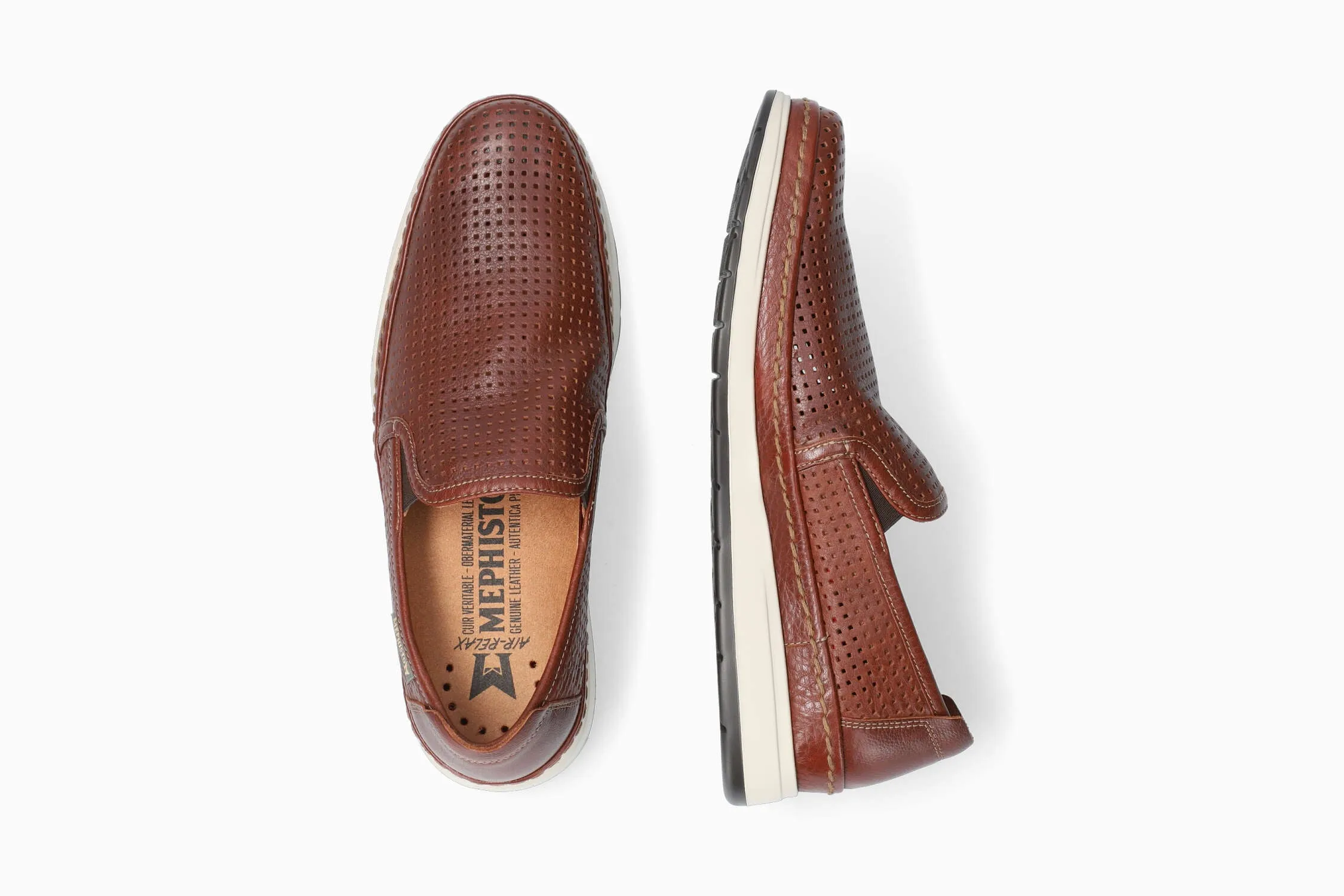 Mephisto Men's Hadrian Perf Hazelnut Leather Slip-On