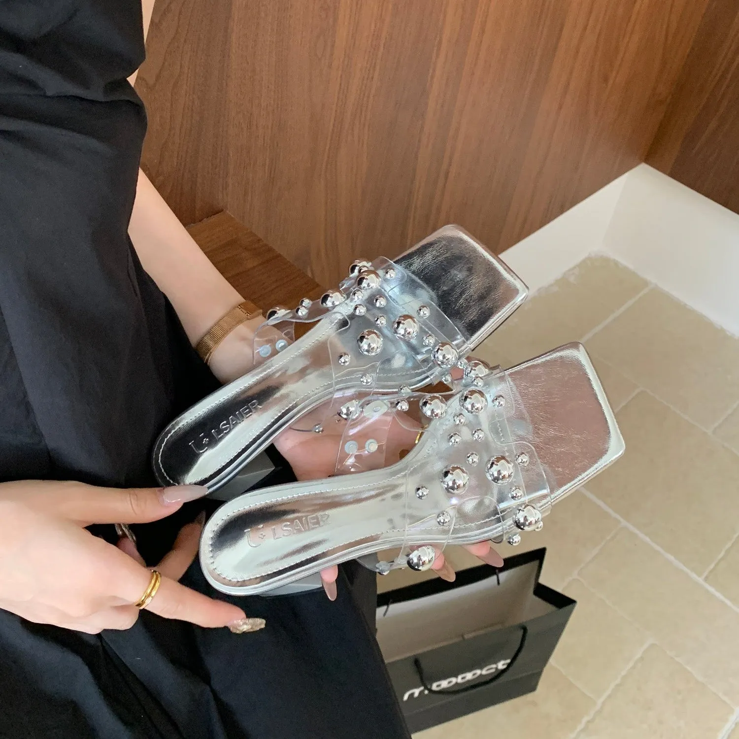 Metal Bead Heels