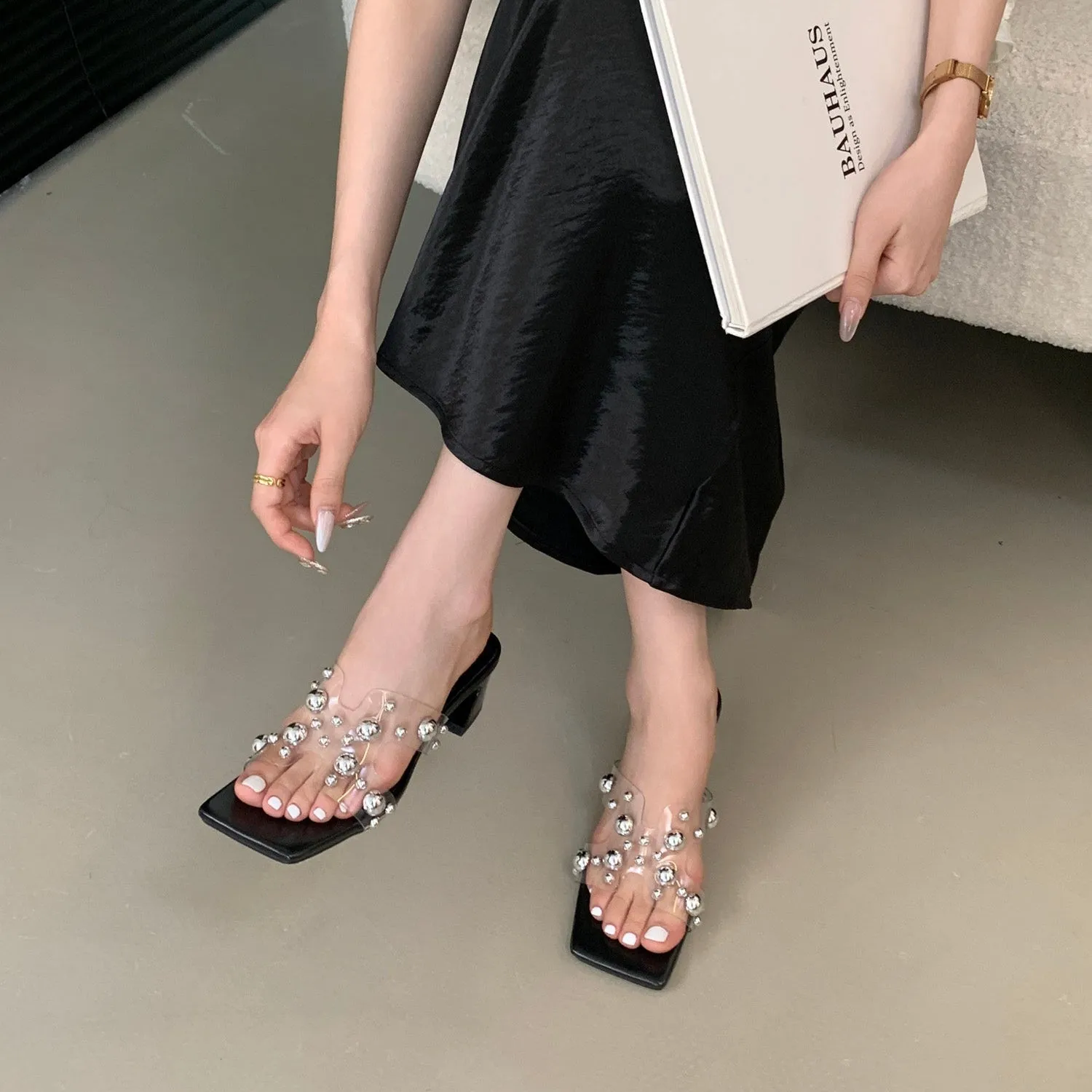 Metal Bead Heels
