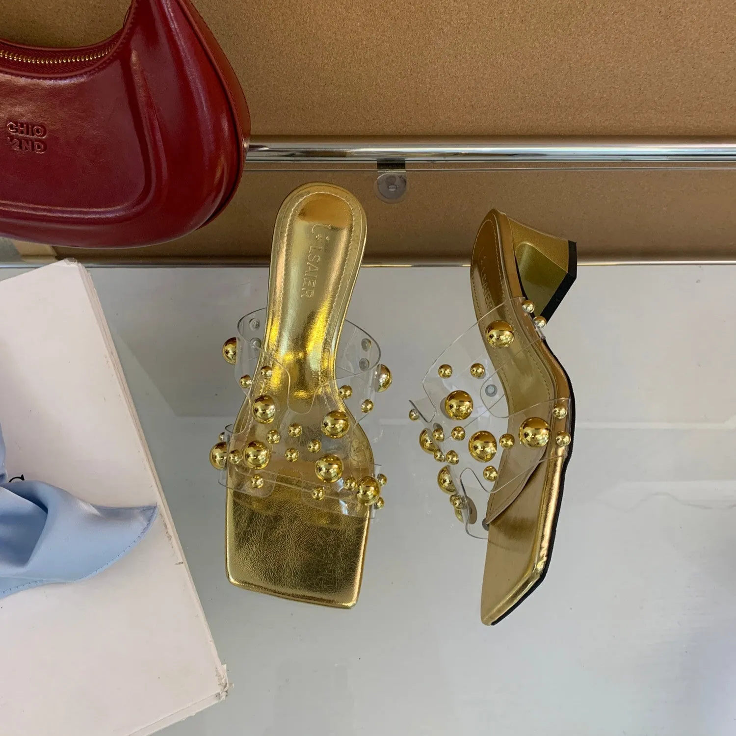 Metal Bead Heels