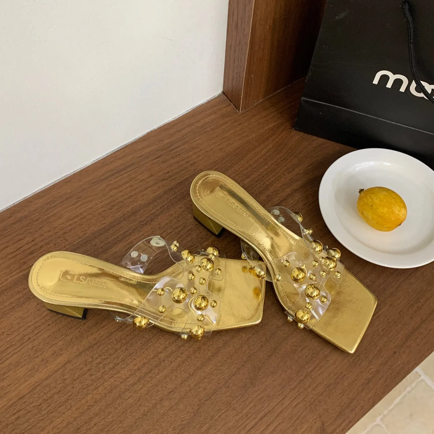 Metal Bead Heels