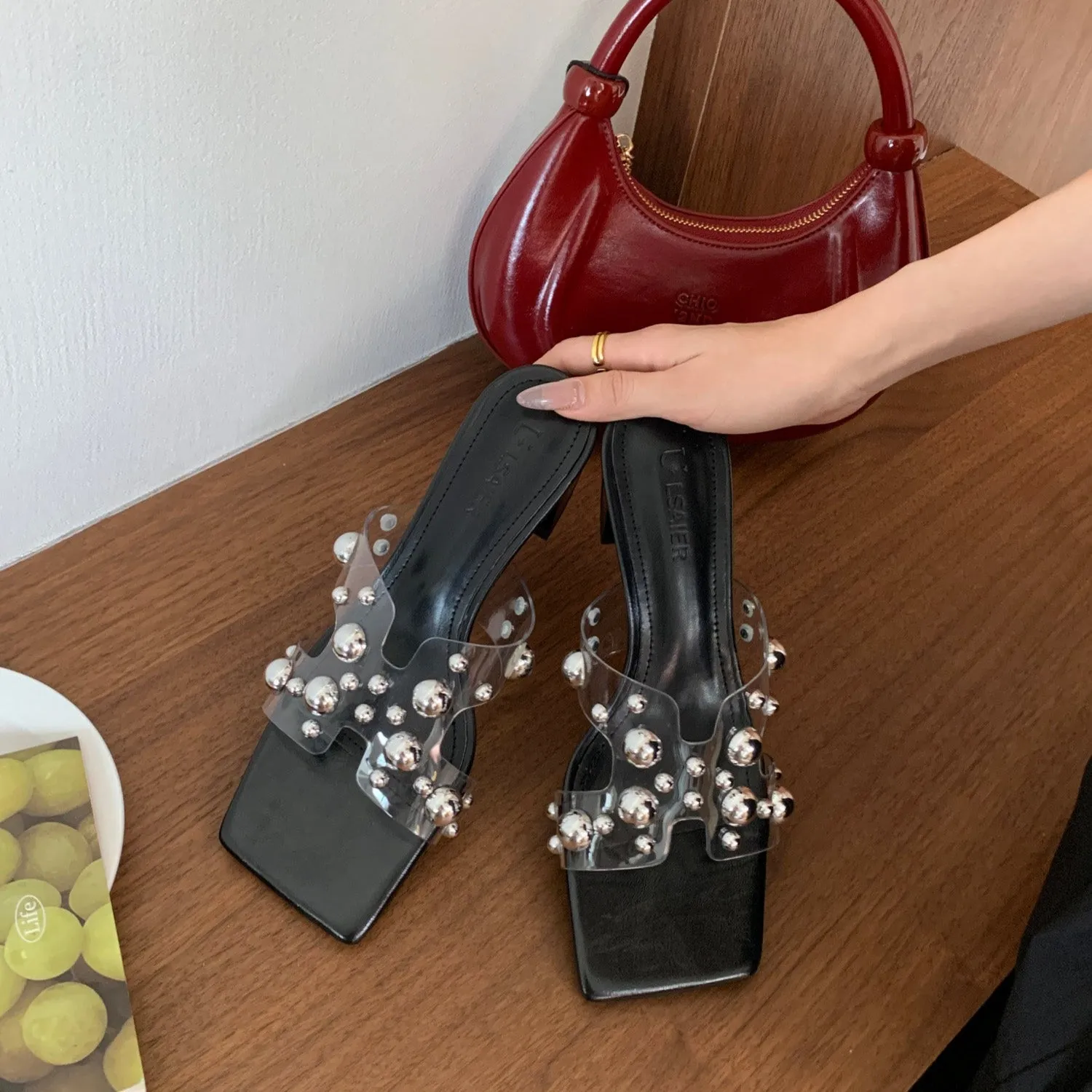 Metal Bead Heels