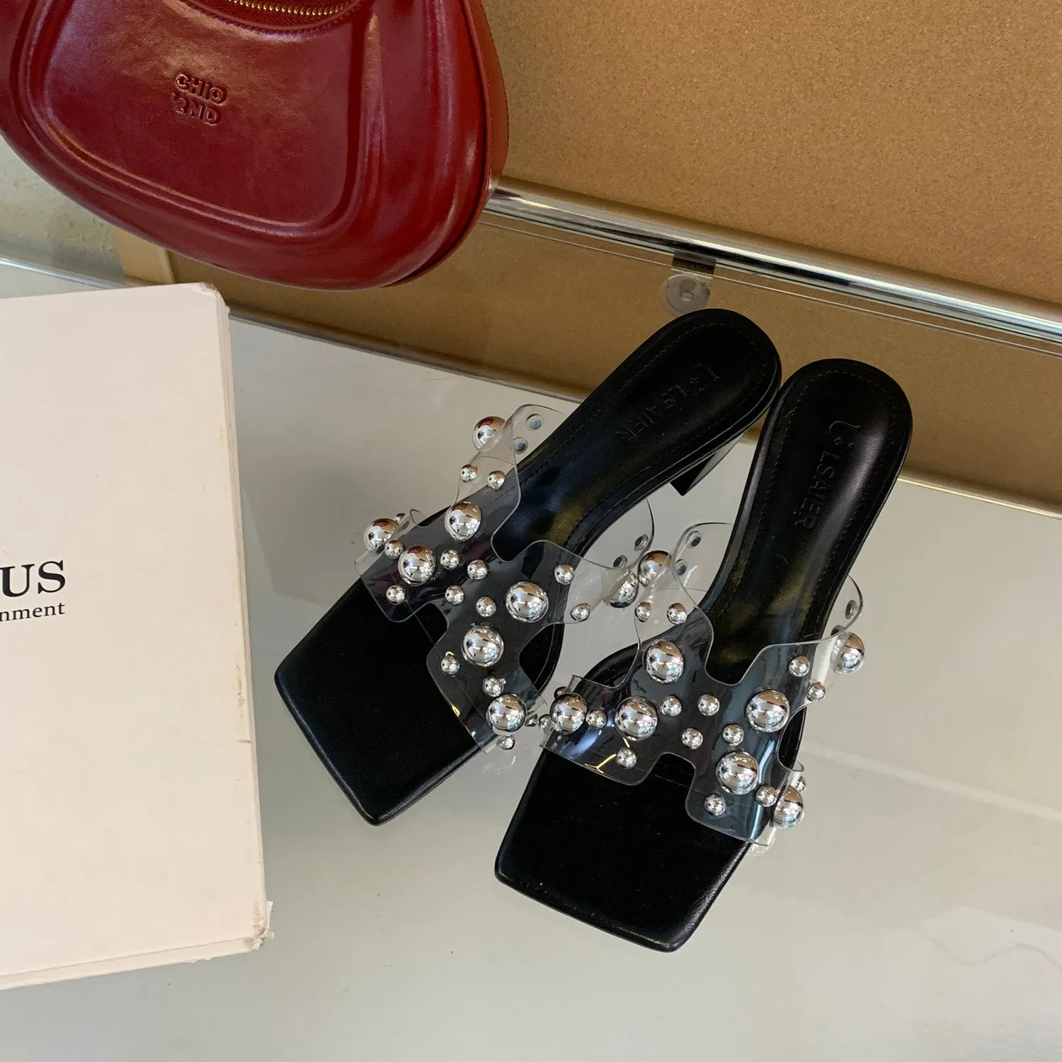 Metal Bead Heels