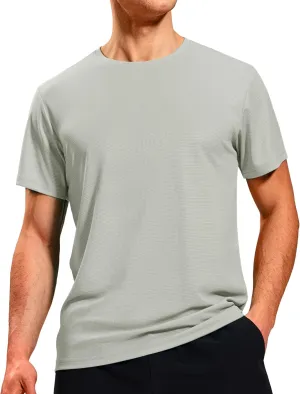 MIER Mens Dry Fit Workout T-Shirts Athletic Running Tshirt Short Sleeve Lightweight Airy Gym Sport Tee Shirt, Crew Neck