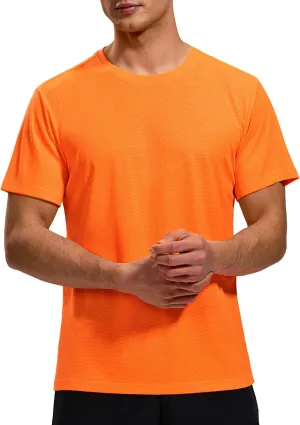 MIER Mens Dry Fit Workout T-Shirts Athletic Running Tshirt Short Sleeve Lightweight Airy Gym Sport Tee Shirt, Crew Neck