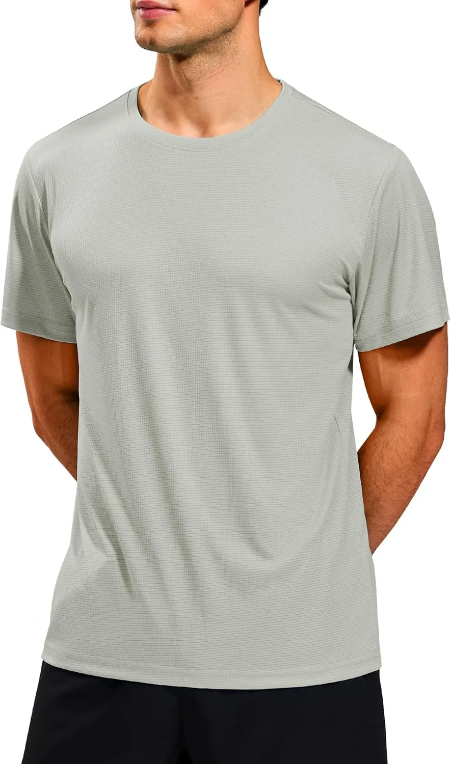 MIER Mens Dry Fit Workout T-Shirts Athletic Running Tshirt Short Sleeve Lightweight Airy Gym Sport Tee Shirt, Crew Neck