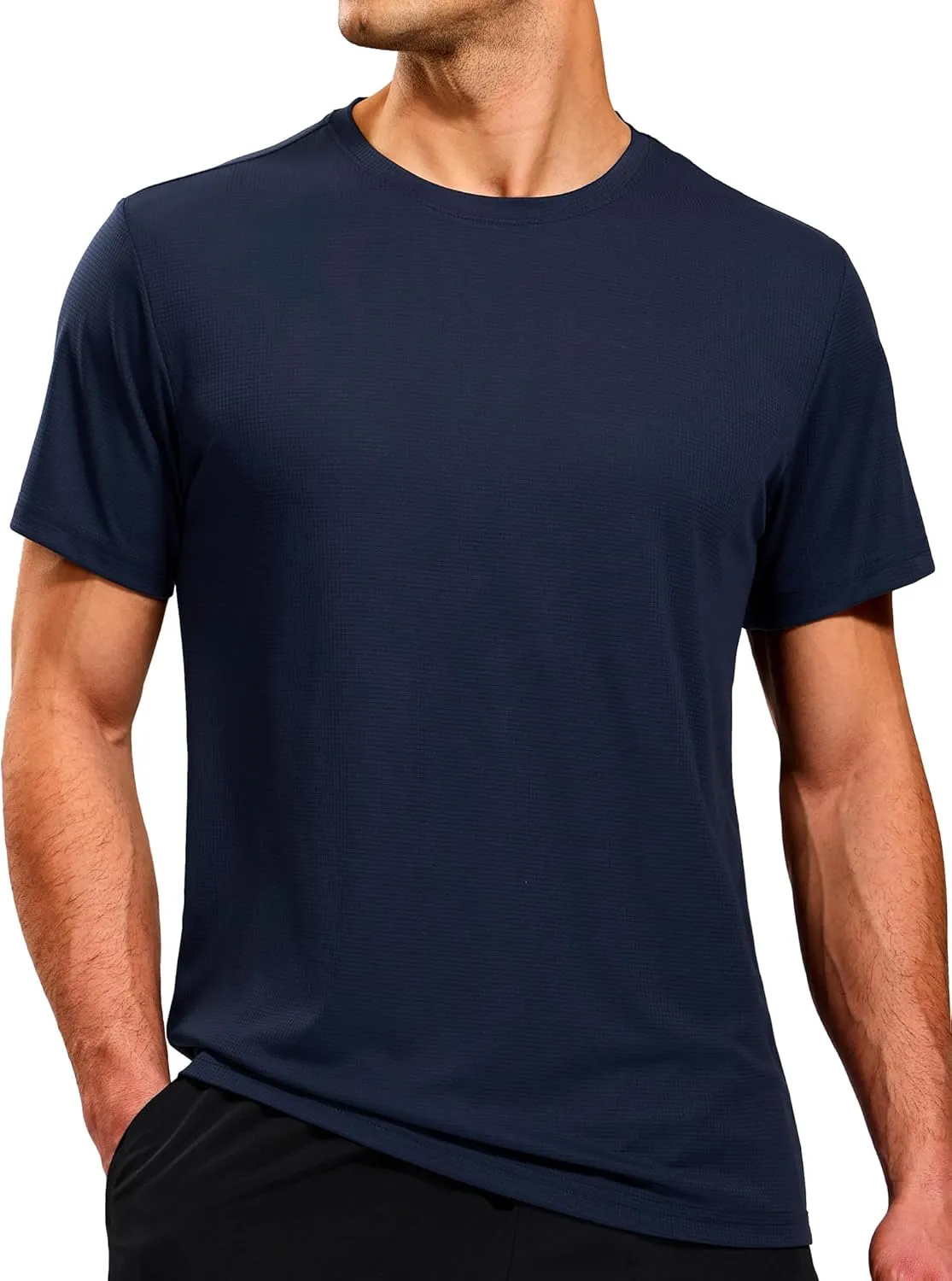 MIER Mens Dry Fit Workout T-Shirts Athletic Running Tshirt Short Sleeve Lightweight Airy Gym Sport Tee Shirt, Crew Neck