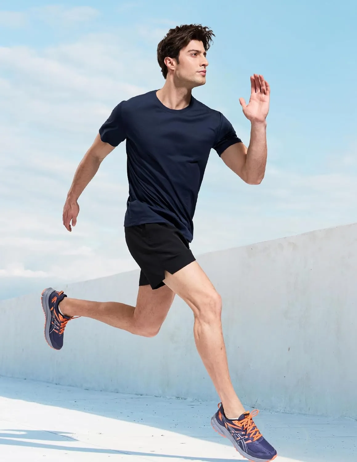 MIER Mens Dry Fit Workout T-Shirts Athletic Running Tshirt Short Sleeve Lightweight Airy Gym Sport Tee Shirt, Crew Neck
