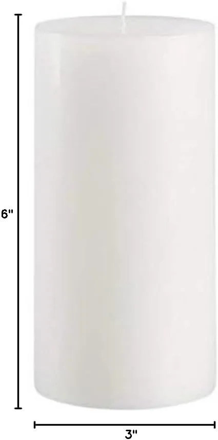 Mister Candle Citronella Candles, Ideal for Outdoor & Indoor, 3x6 Pillar Candles Set of 3, Hand Poured White, Premium Wax & Dripless, 60 Hour Burn Time