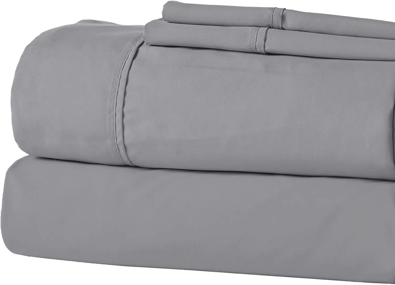 Modern Threads Soft Microfiber Solid Sheets - Luxurious Microfiber Bed Sheets - Includes Flat Sheet, Fitted Sheet with Deep Pockets, & Pillowcases Stone King