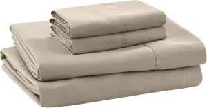 Modern Threads Soft Microfiber Solid Sheets - Luxurious Microfiber Bed Sheets - Includes Flat Sheet, Fitted Sheet with Deep Pockets, & Pillowcases Taupe King
