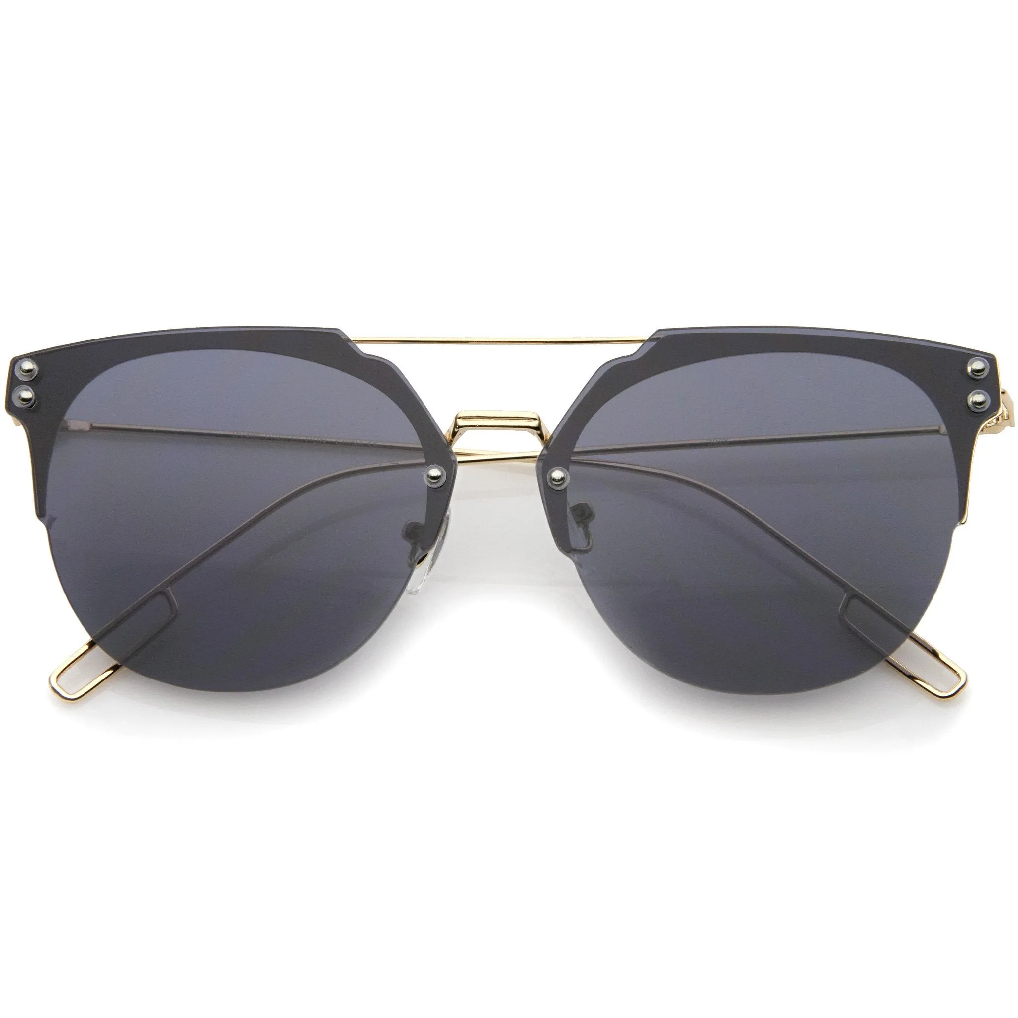 Modern Ultra Slim Rimless Pantos Flat Lens Sunglasses A393