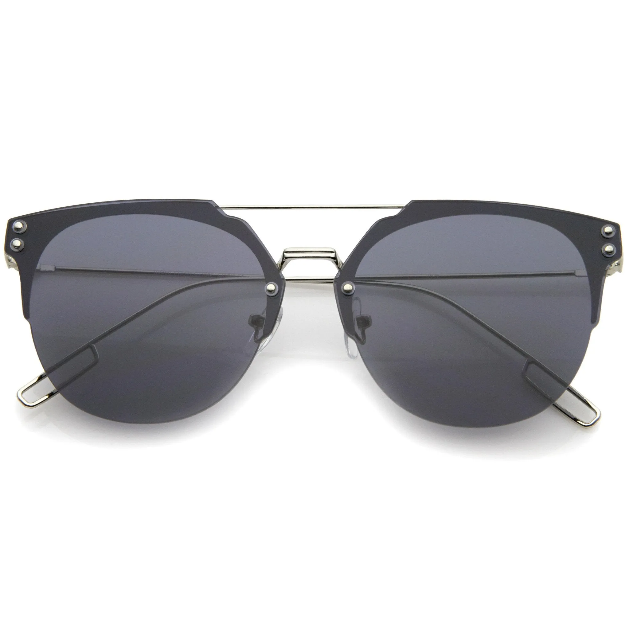 Modern Ultra Slim Rimless Pantos Flat Lens Sunglasses A393