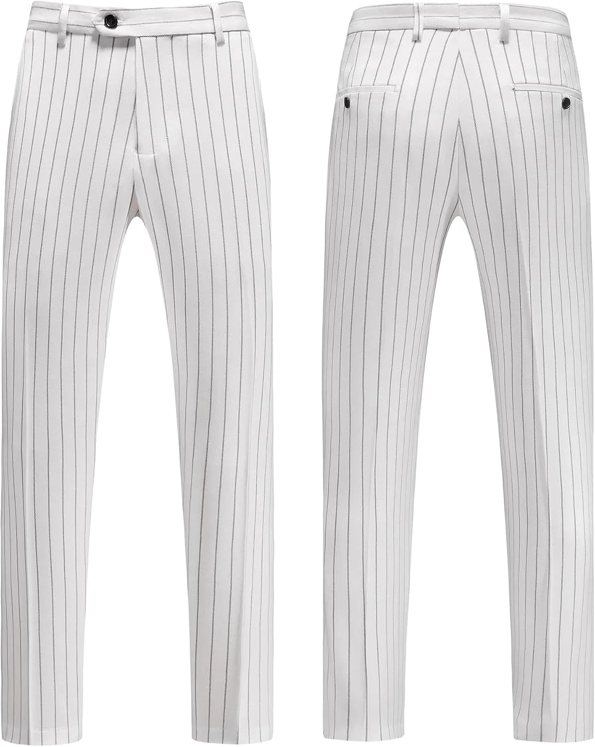MOGU Mens Double Breasted Pinstripe Suit - 2 Piece Slim Fit Vintage Tuxedo for Groomsmen, Wedding, Prom