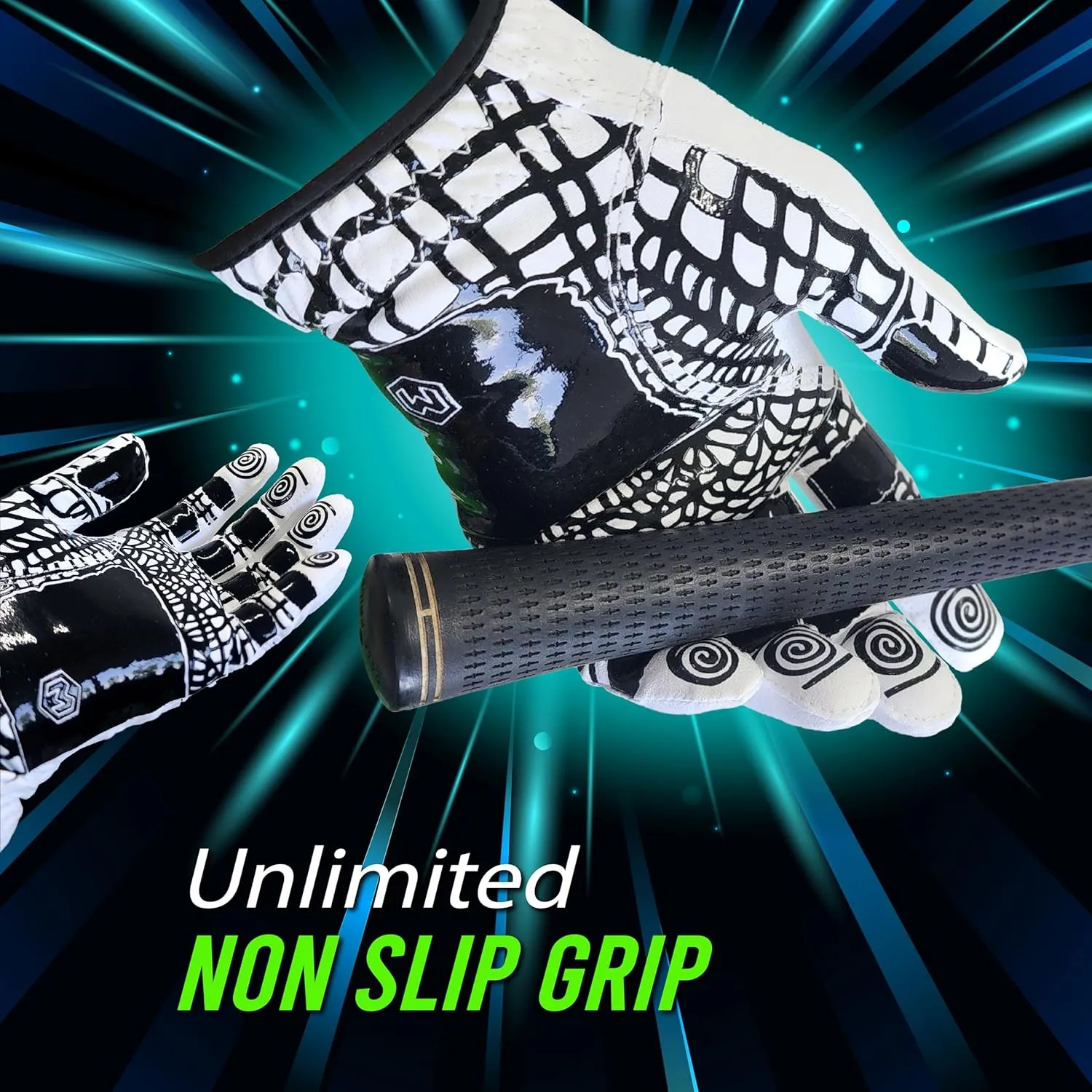 MONKEY GRIP Golf Glove Premium Synthetic Nonslip Spider Grip Tacky All Weather Slice Killer No Twist Left Hand