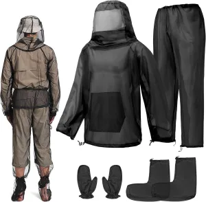 Mosquito Bug Suit for Men Women, 2/4 Pcs Full Body Mosquito Net Suit