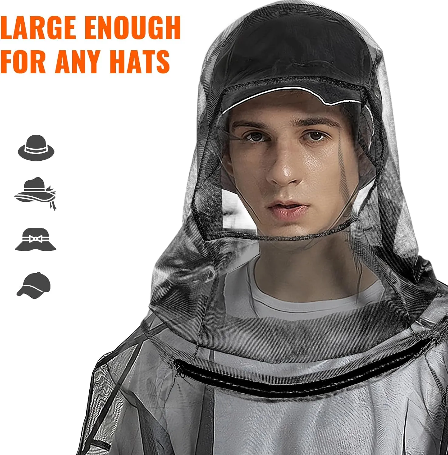Mosquito Bug Suit for Men Women, 2/4 Pcs Full Body Mosquito Net Suit