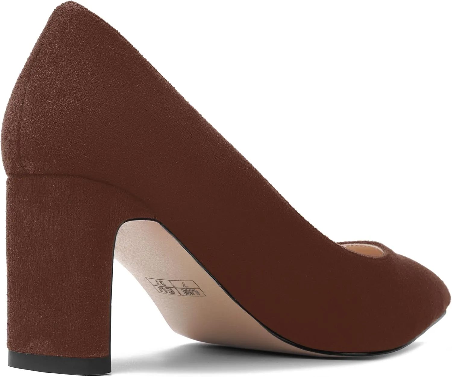 MOVINSTEPS Womens Slip On Party Suede Pointed Toe Sexy Block Mid Heel Pumps Shoes 2.5 Inch