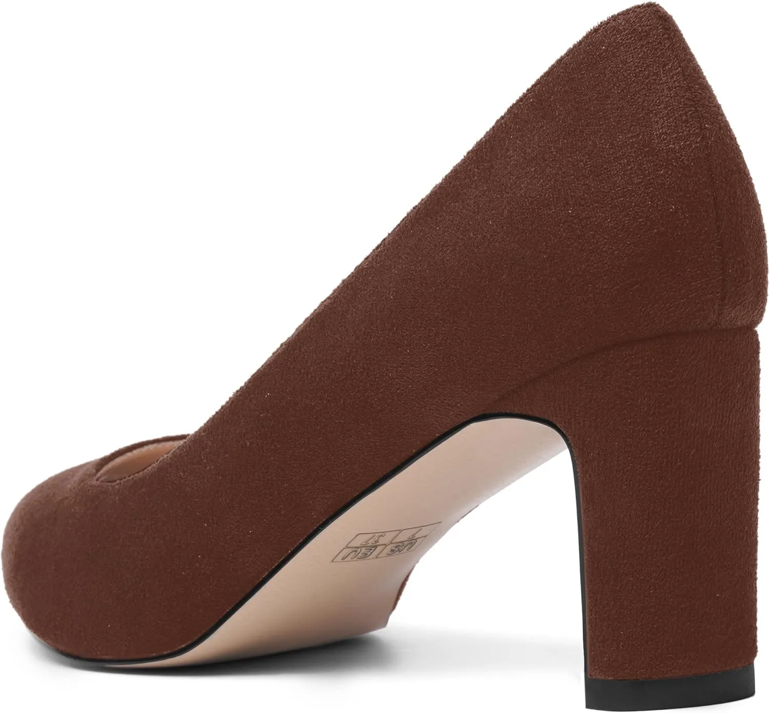 MOVINSTEPS Womens Slip On Party Suede Pointed Toe Sexy Block Mid Heel Pumps Shoes 2.5 Inch