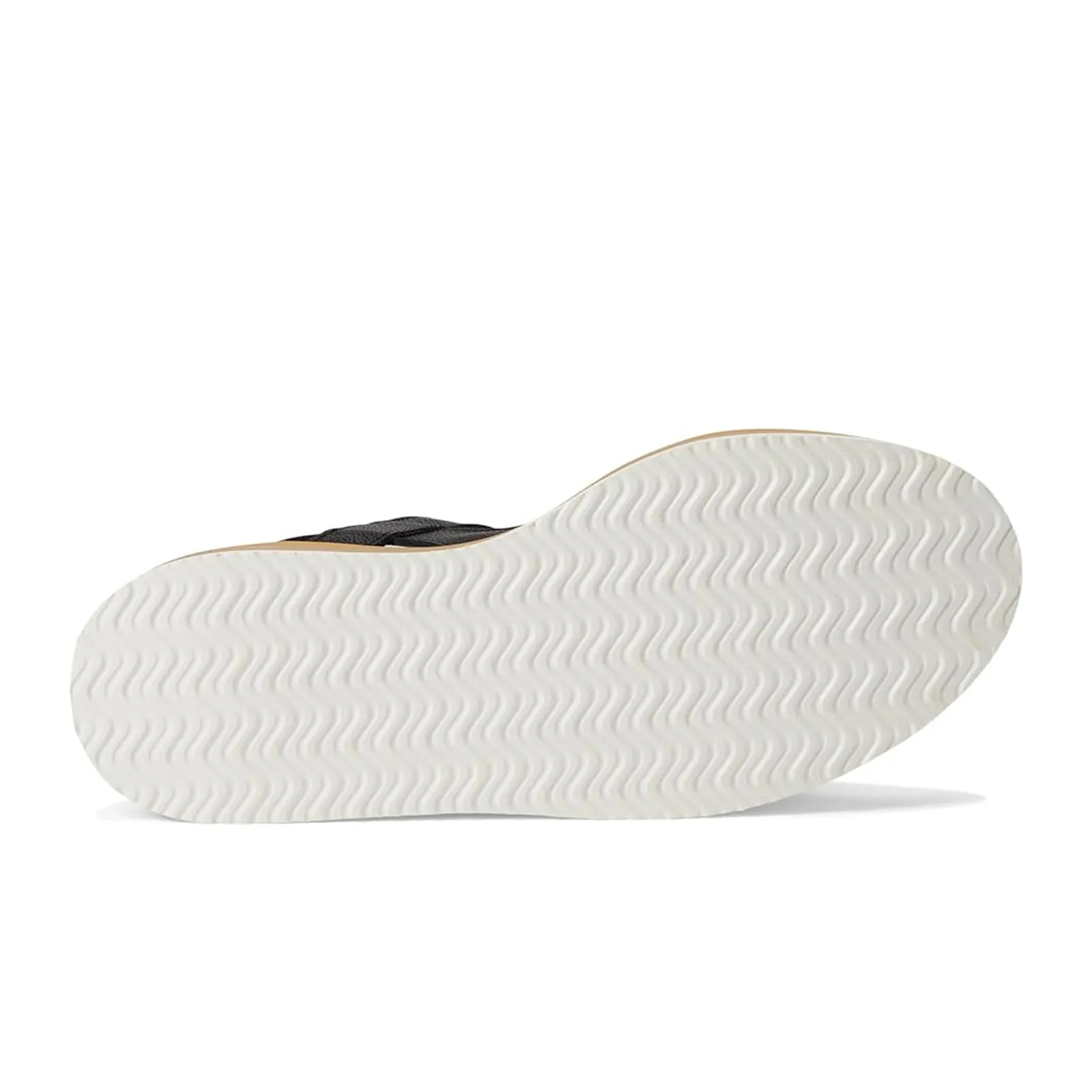 Naot Meringue Wedge Sandal (Woman) - Soft Black Leather with Camel Sole