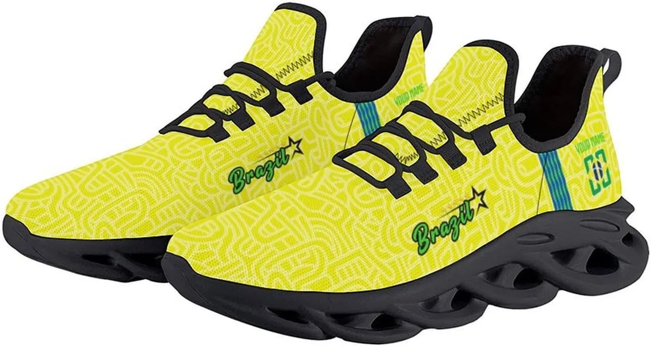 National Team Custom Men's Sneakers Soccer Personalized Breathable Fan Gift Name & Number Athletic Gym Slip-on Shoes