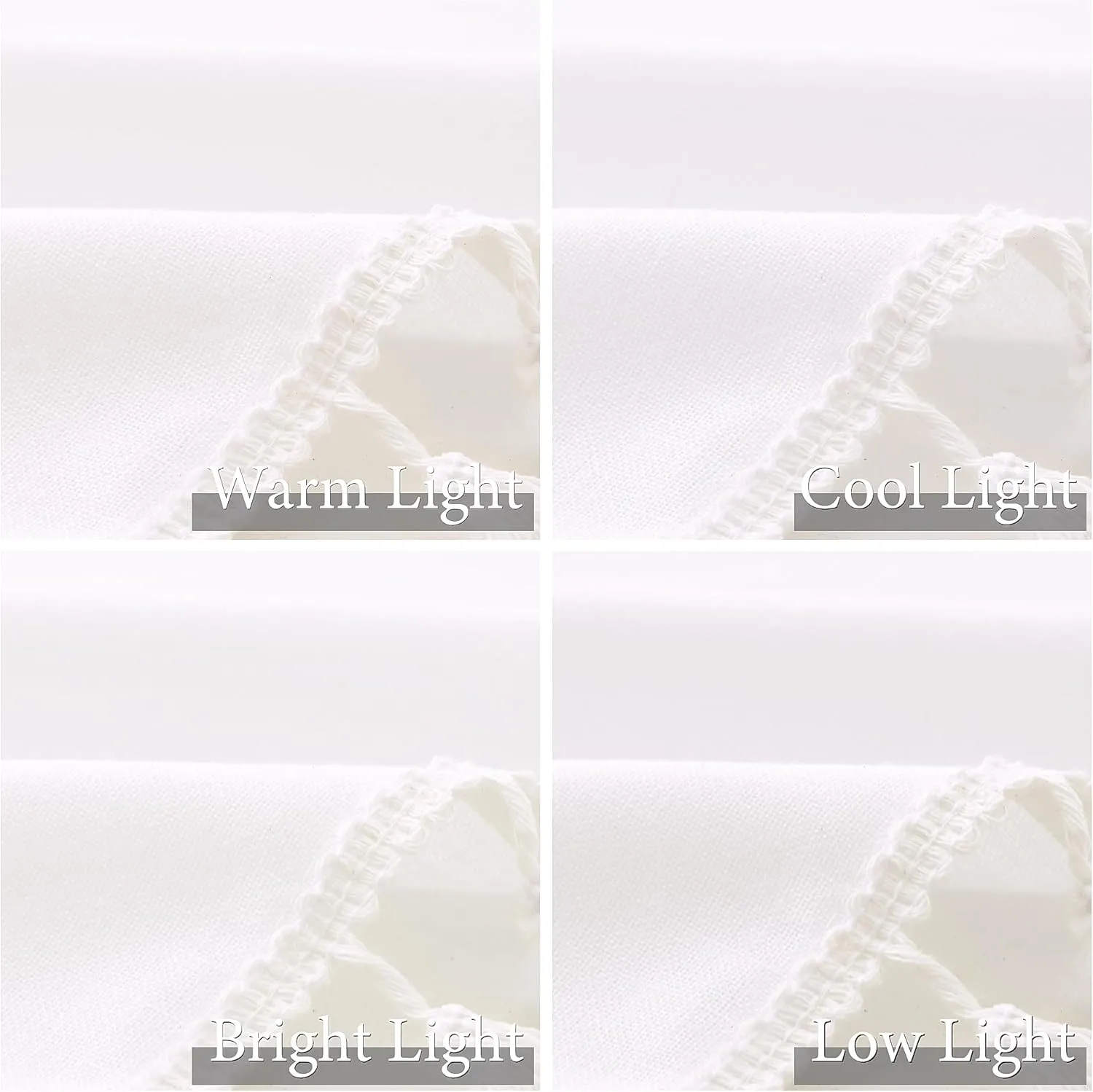 Natural Ivory Linen Curtains 63 Inches Long 2 Panels Boho Farmhouse Semi Sheer Curtains Tassels Back Tab Top Neutral Textured Off White Light Filtering Chic Drapes for Living Room Bedroom 52x63
