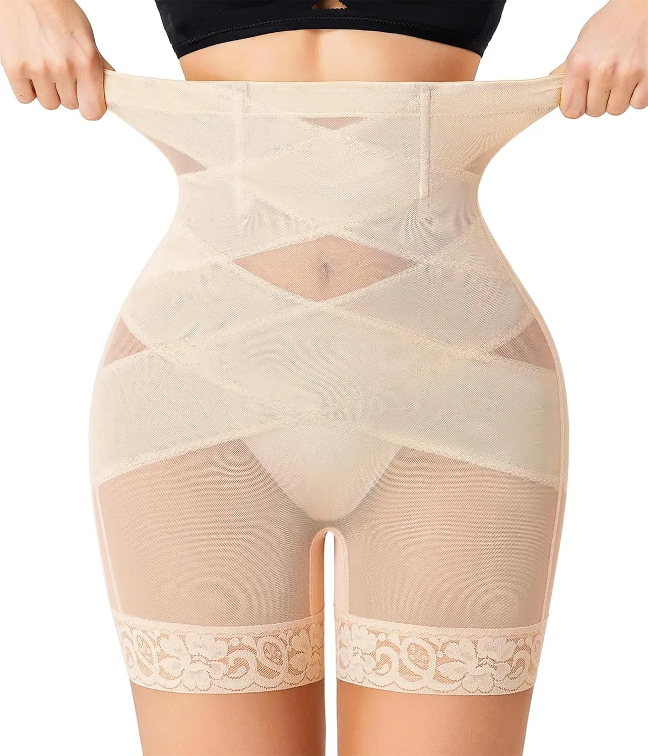 Nebility Shapewear Tummy Control Body Shaper High Waisted Butt Lifting Panties Shapewear Shorts Thigh Slimmer