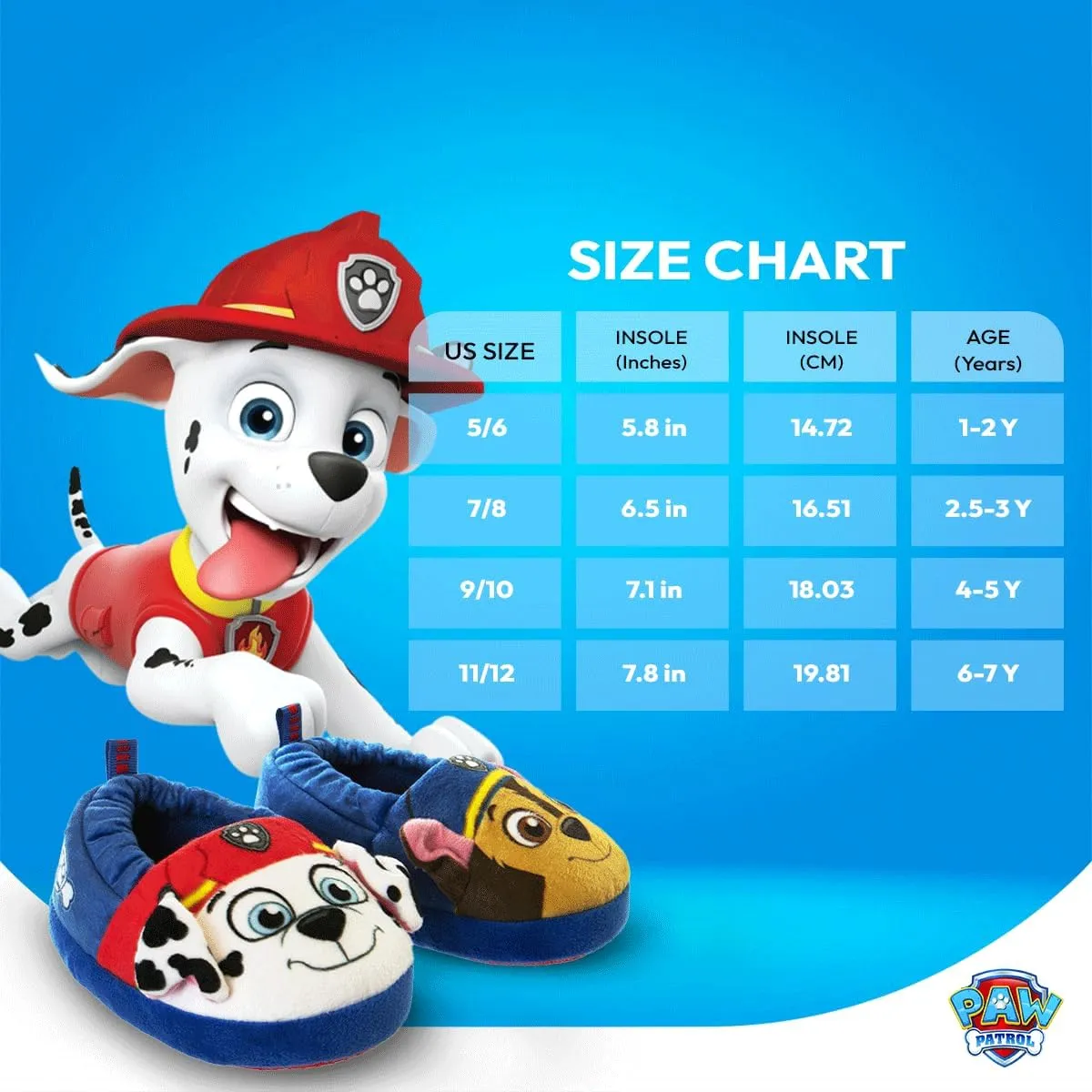 Nickelodeon Paw Patrol and SpongeBob Squarepants Slippers - Sponge Bob Chase Marshall Slipper Sandals - Plush Lightweight Warm indoor Comfort Soft Aline House Sandal (Toddler/Little Kid/Big Kid)