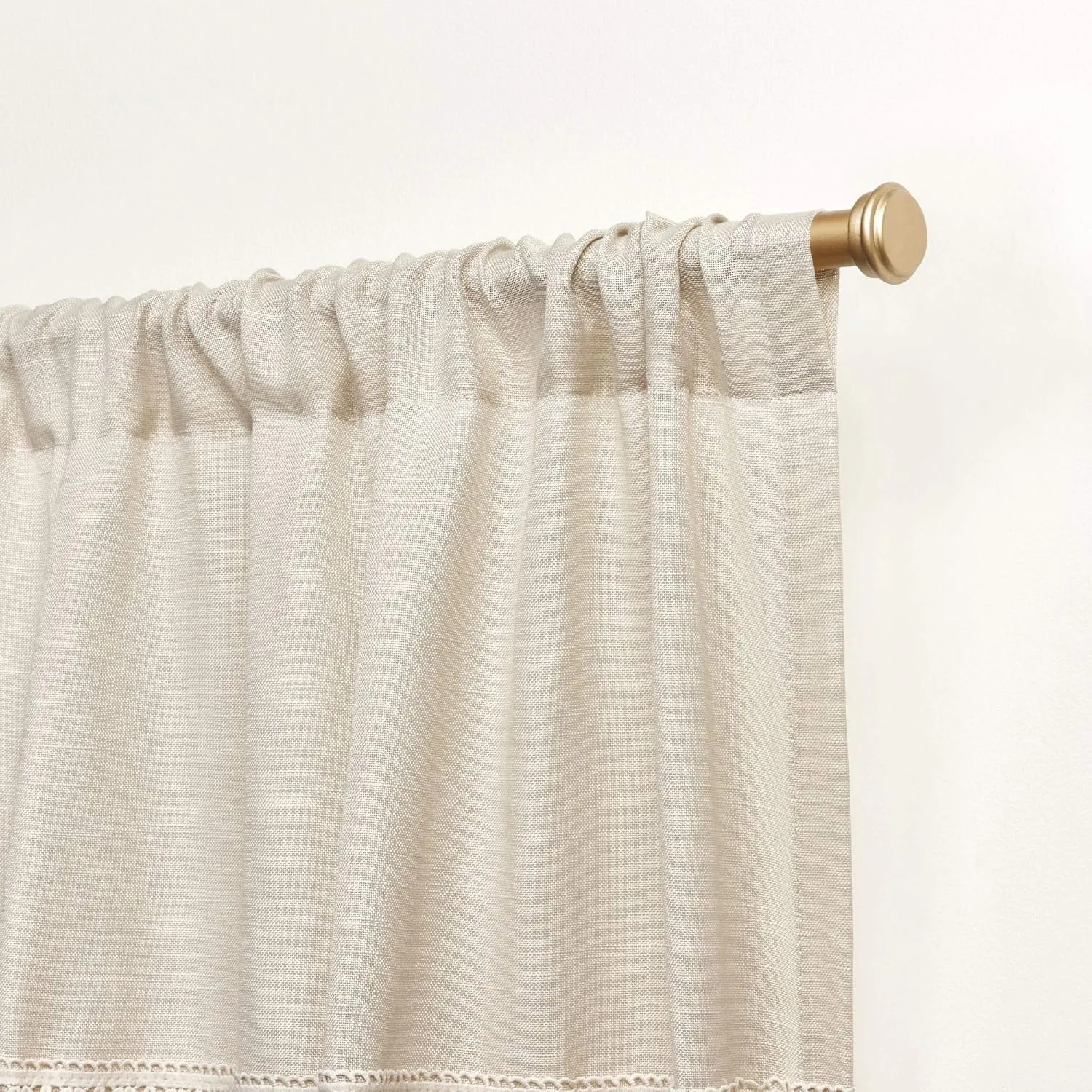 Nicole Miller New York Dunbar Light Filtering Rod Pocket Curtain Panels, 50"x84", Natural, Set of 2